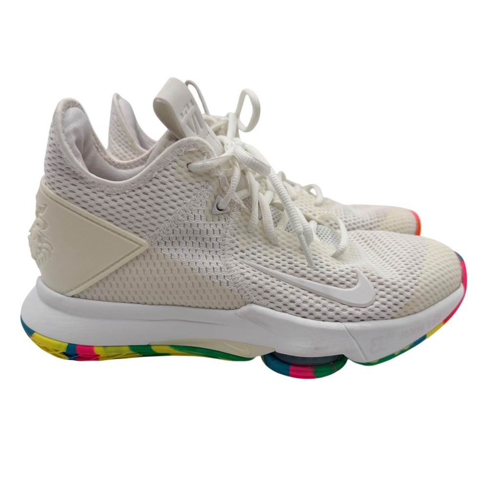 Nike LeBron Witness 5 Basketball Shoes Men 7.5 White Multi-Color CD0188-102 Rare